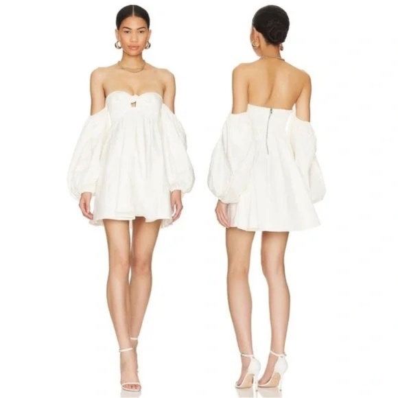 New! For love + Lemons Saint Lucia Mini Dress White 45367 - Picture 1 of 13